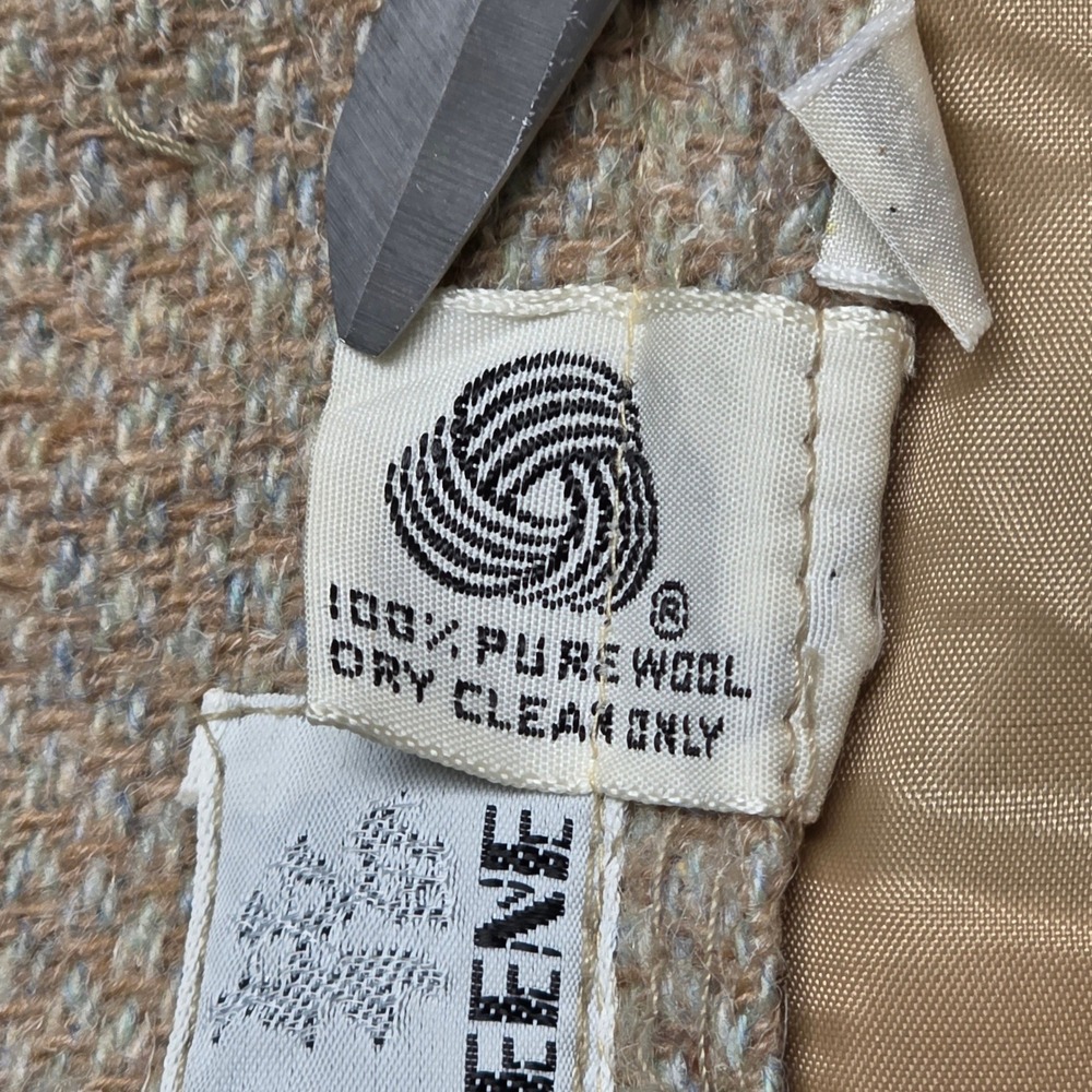 Vintage Deborah for Kenneth Greene Wool Skirt Women's Size 12 Tan Tweed - Picture 4 of 7
